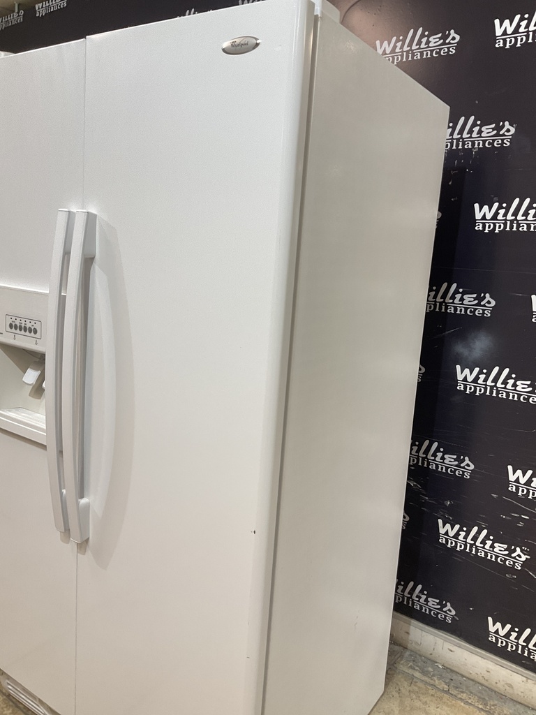 Whirlpool Used Refrigerator Side by Side 36x69 1/2” (white)