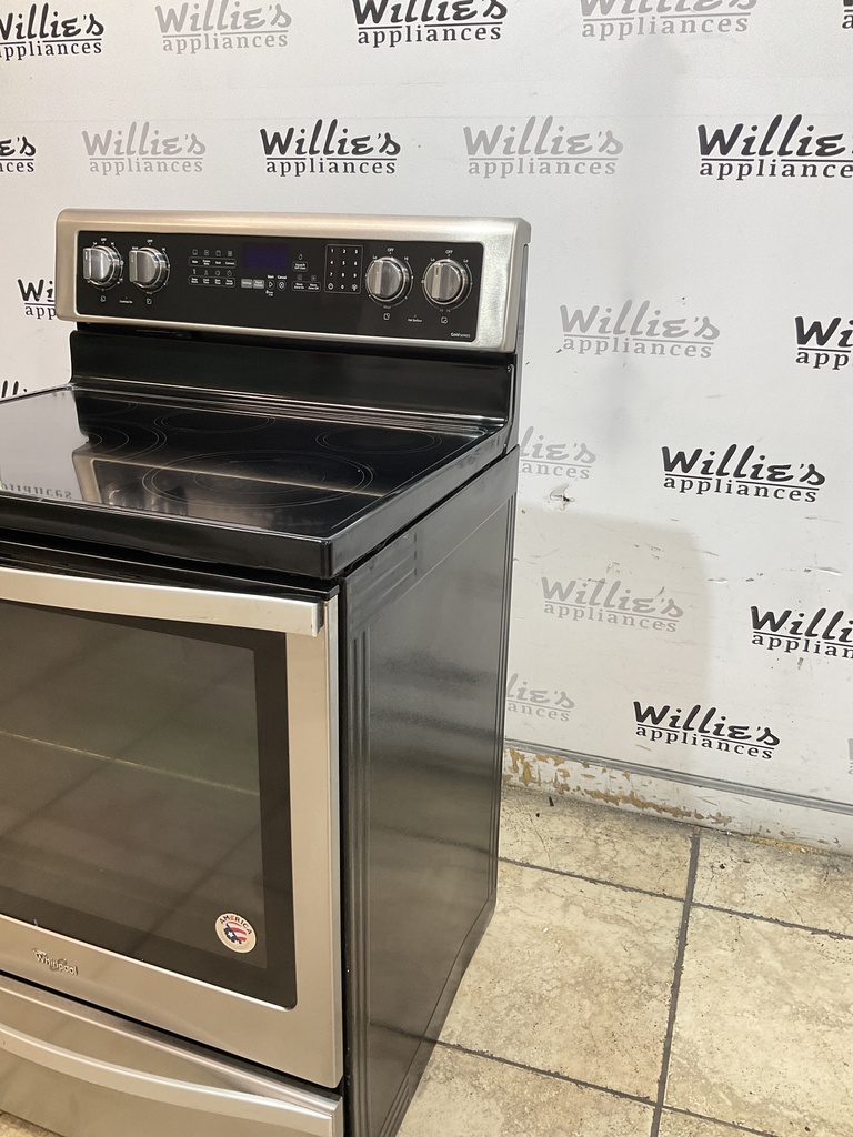 Whirlpool Used Electric Stove 220volts (40/50 AMP) 30inches {4 prong} (Stainless steel) 