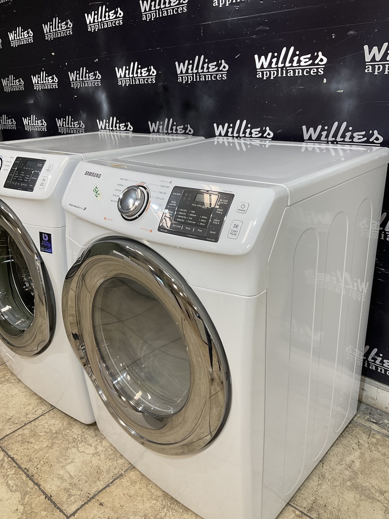 Samsung Used Natural Gas Set Washer/Dryer Front-load 27inches (White)