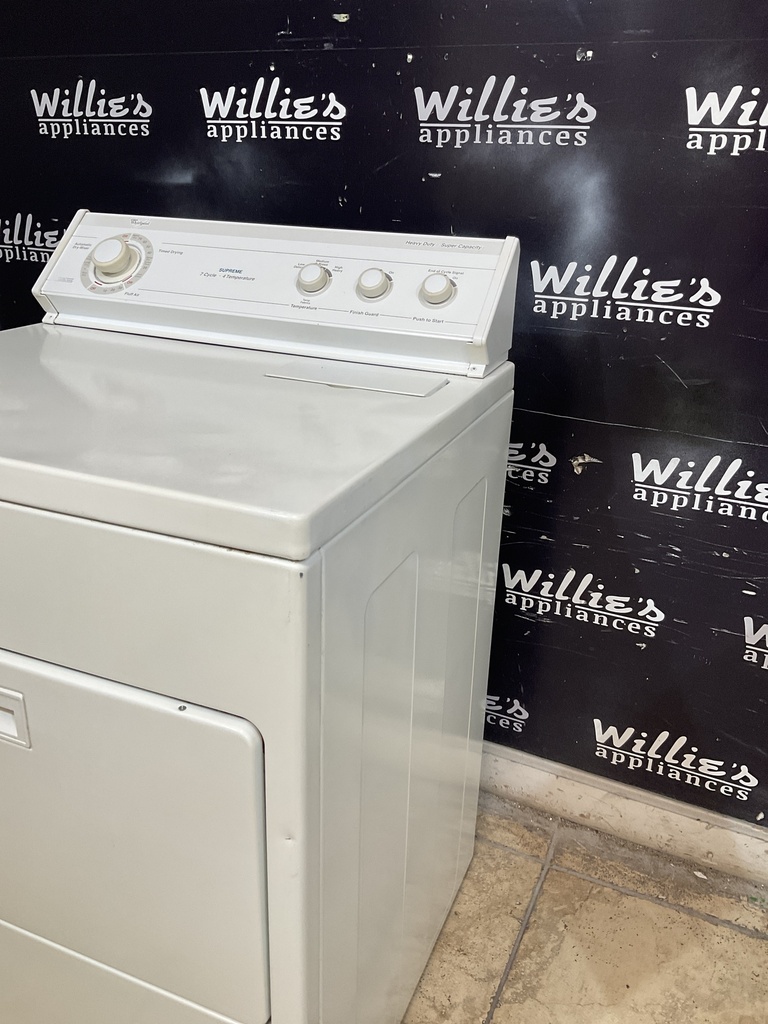 Whirlpool Used Electric Dryer 220volts (3 AMP) 29inches {no cord} (White) 