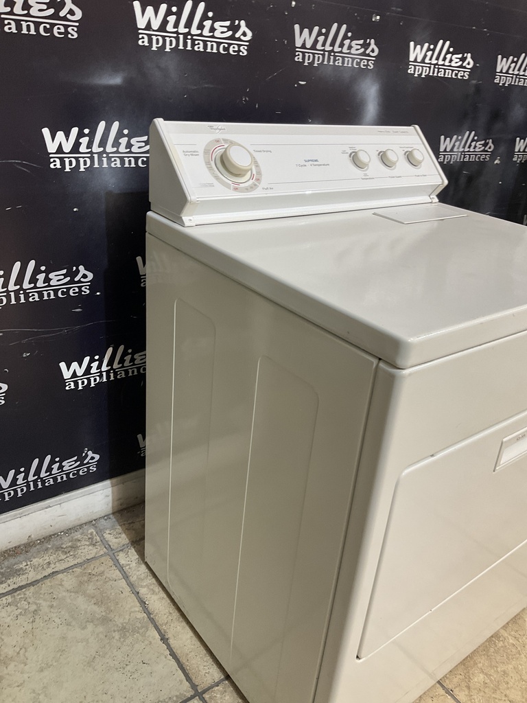 Whirlpool Used Electric Dryer 220volts (3 AMP) 29inches {no cord} (White) 