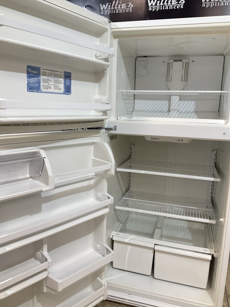 Whirlpool Used Refrigerator Top and Bottom 30x66 (White) 