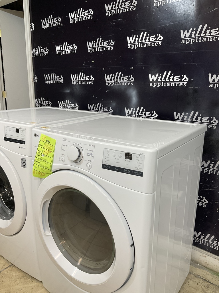 Lg Used Electric Set Washer/Dryer Front-load 220volts 27inches {4 prong} (White)