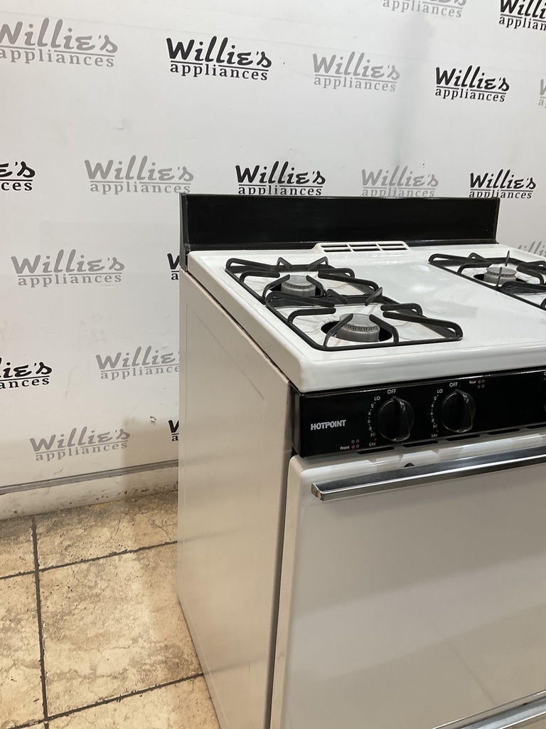 Hotpoint Used Natural Gas Stove 30inches (White/black) 