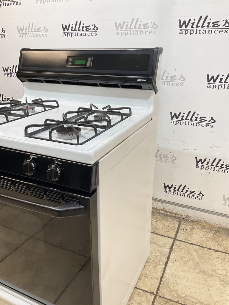 Hotpoint Used Natural Gas Stove 30inches (White/black) 