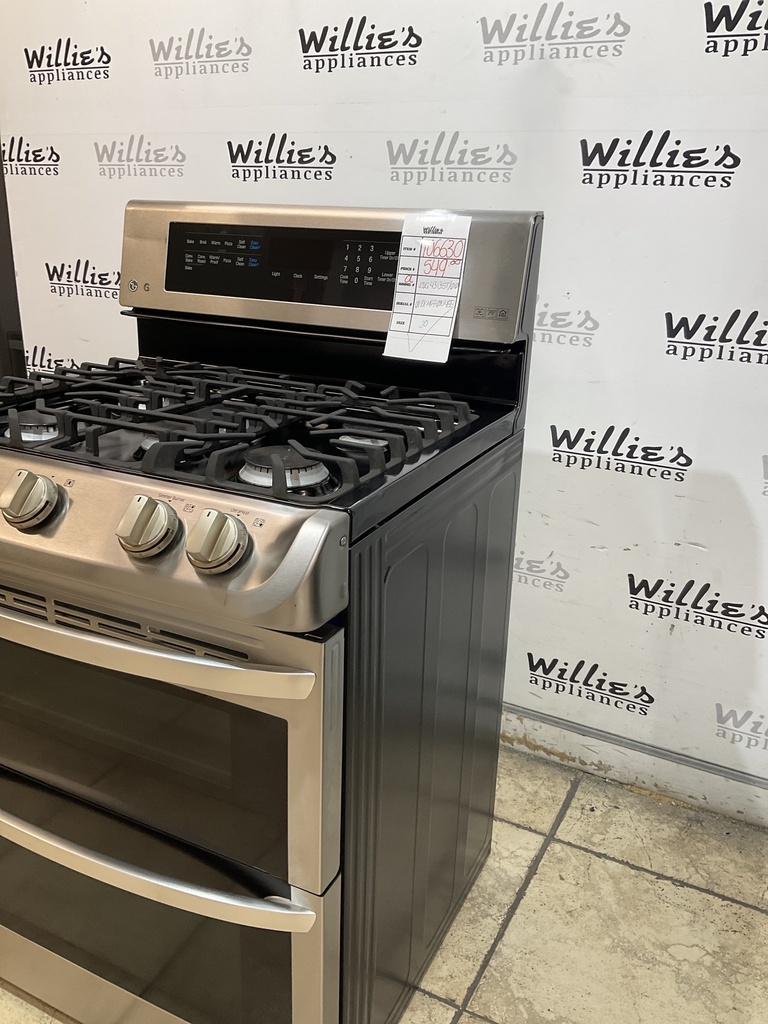 Lg Used Natural Gas Stove Double Oven 30inches (Stainless Steel) 