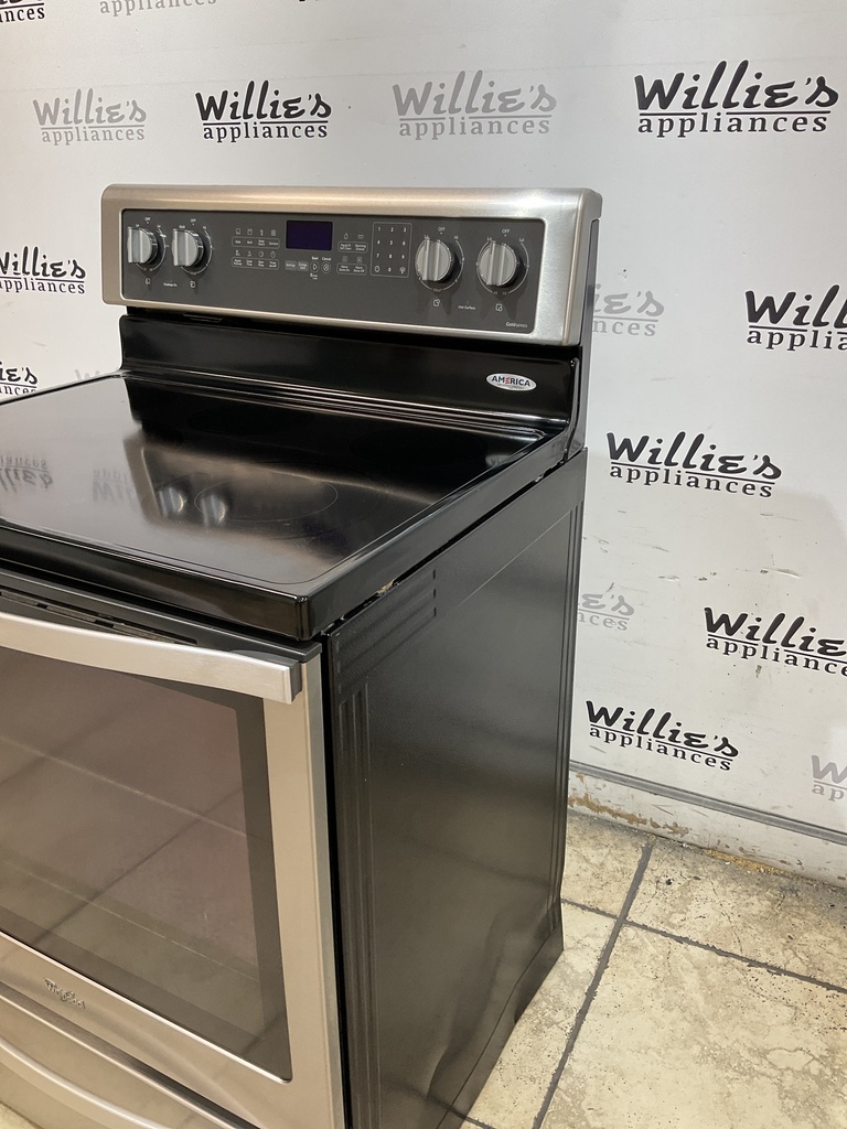 Whirlpool Used Electric Stove 220volts  (40/50 AMP) 30inches {4 prong} (Stainless steel) 