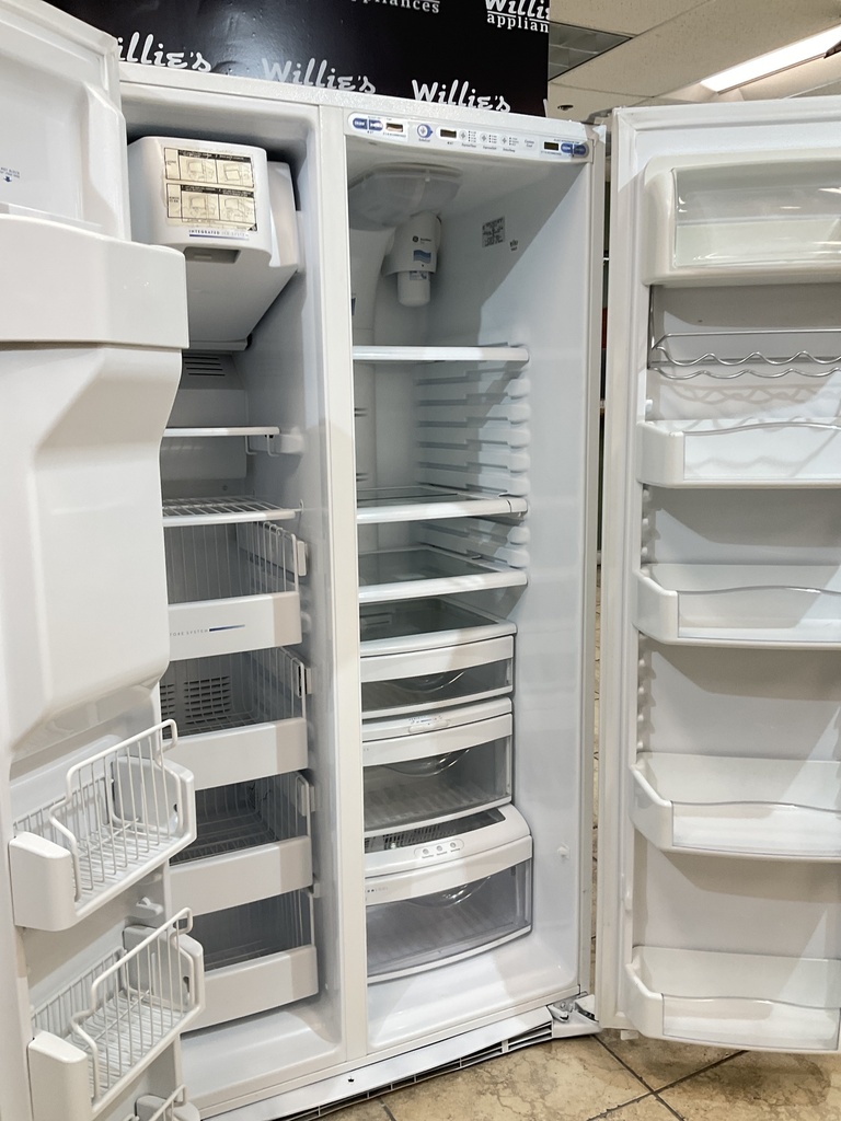 Ge Used Refrigerator Side by Side 36 1/2” x 69 1/2” (White)