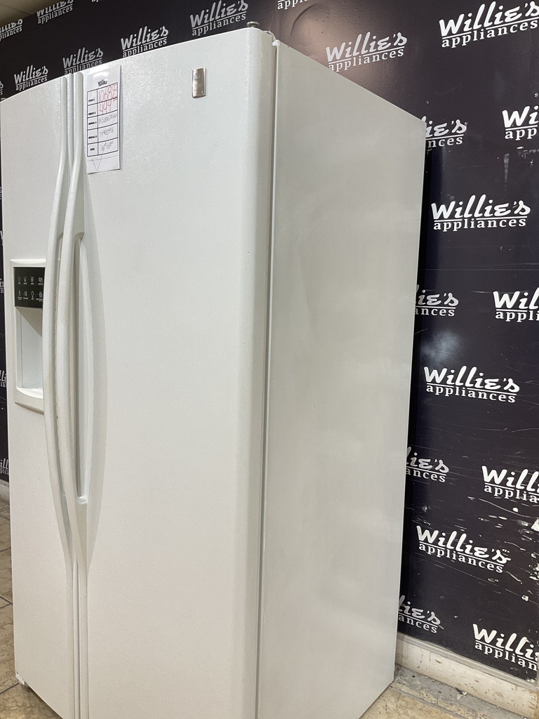 Ge Used Refrigerator Side by Side 36 1/2” x 69 1/2” (White)