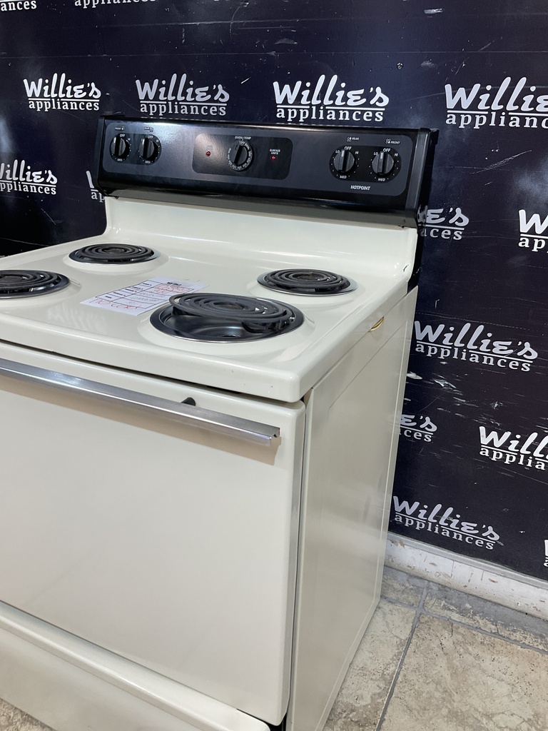 Hotpoint Used Electric Stove 220volts (40/50 AMP) 30inches {no cord} (Bisque/black) 