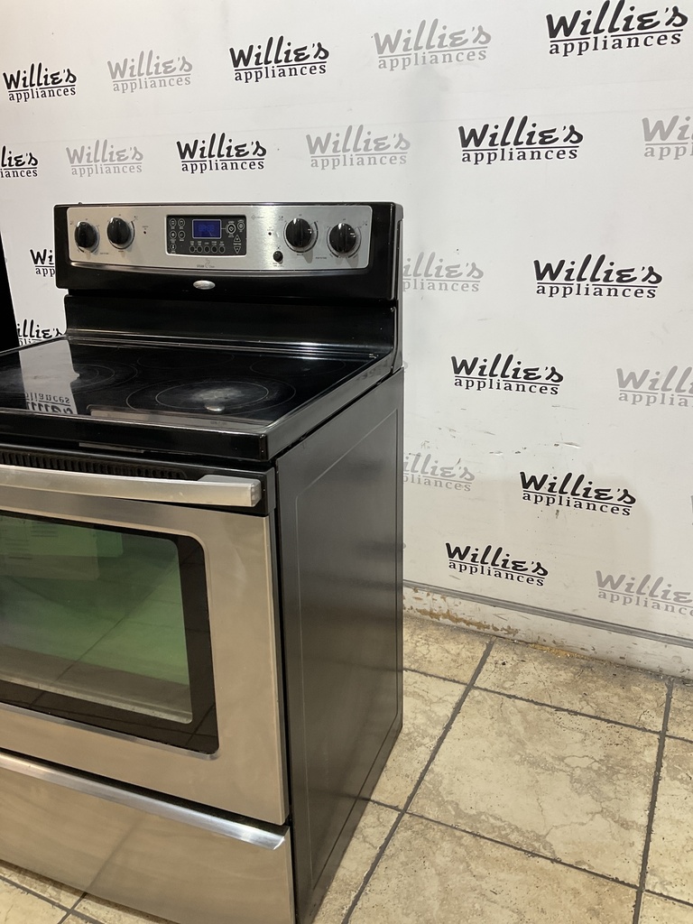 Whirlpool Used Electric Stove 220volts (40/50 AMP) 30inches {no cord} (Stainless Steel) 