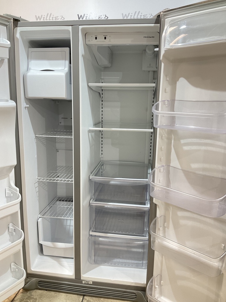 Frigidaire Used Refrigerator Side by Side 36 1/2” x 69 1/2” (Stainless Steel) 