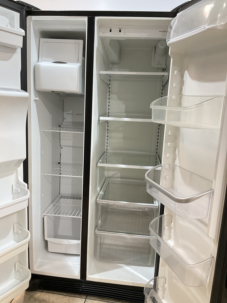 Frigidaire Used Refrigerator Side by Side 36 1/2”x69 1/2” (black) 