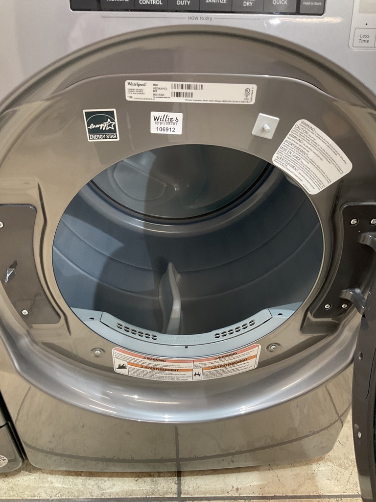 Whirlpool Used Electric Set Washer/Dryer 220volts (30 AMP) 27inches {no cord} (Grey)