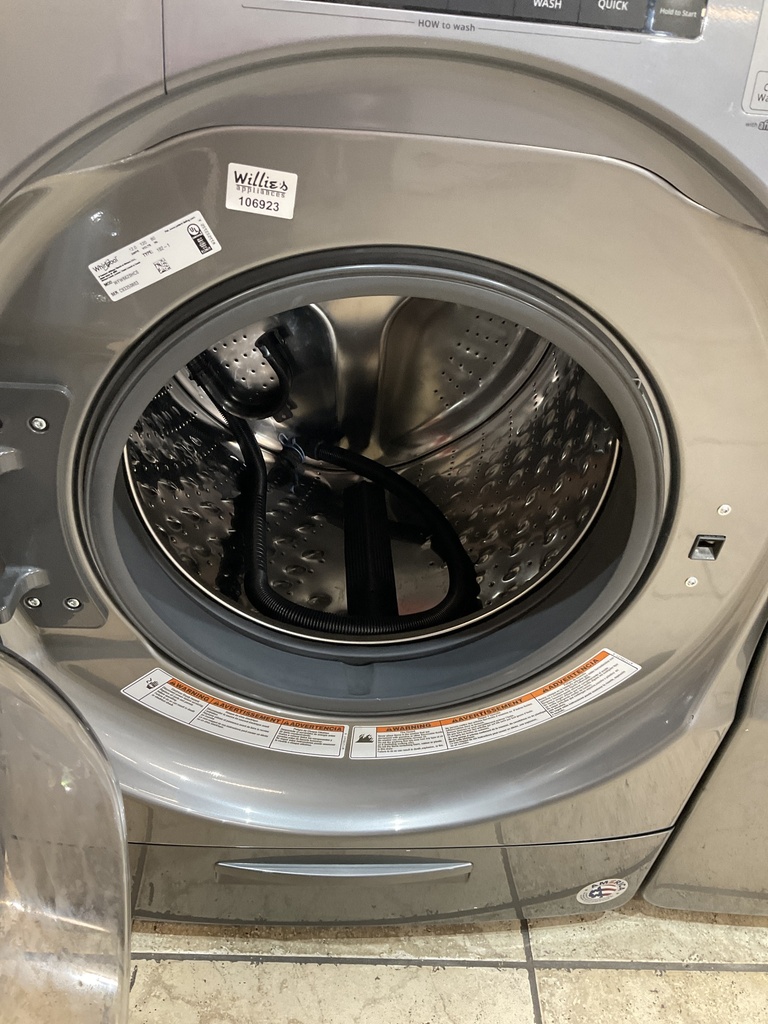 Whirlpool Used Electric Set Washer/Dryer 220volts (30 AMP) 27inches {no cord} (Grey)
