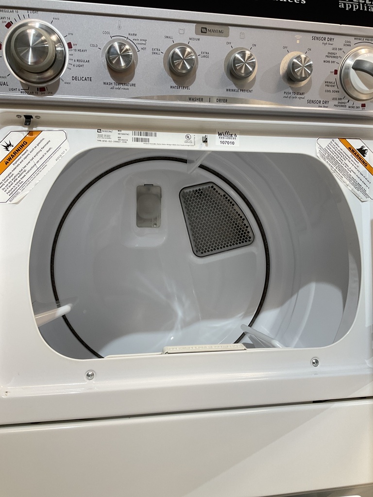 Maytag Used Electric Unit Stackable 220volts (30 AMP) 27x72 1/2” {4 prong} (White)
