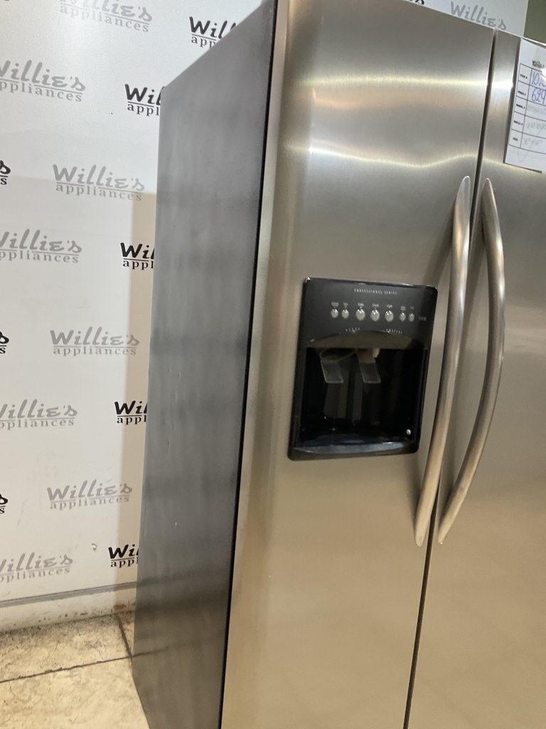 Frigidaire Used Refrigerator Side by Side 36 1/2” x 69 1/2” (stainless steel) 