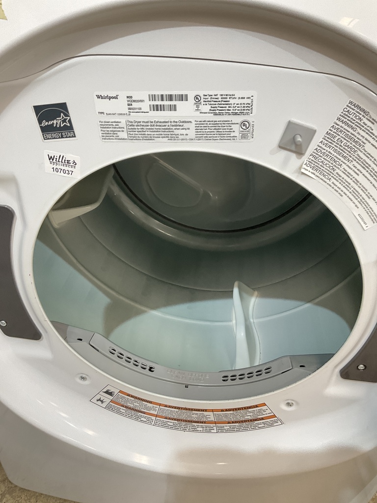 Whirlpool Used Natural Gas Dryer 27inches (White) 