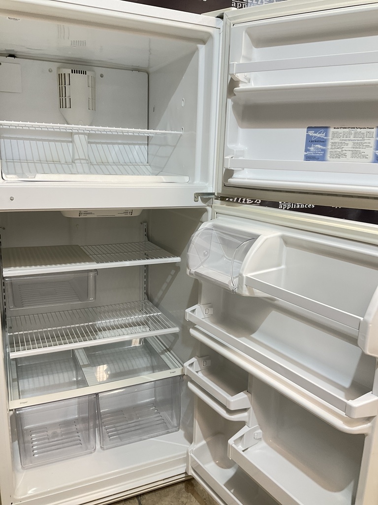 Whirlpool Used Refrigerator Top and Bottom 30x66 1/2” (White) 