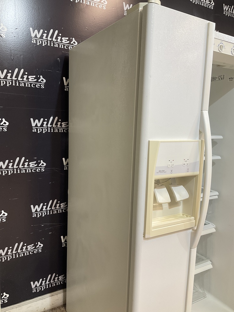 Whirlpool Used Refrigerator Side by Side 33 1/2” x 66 1/2” (white) 