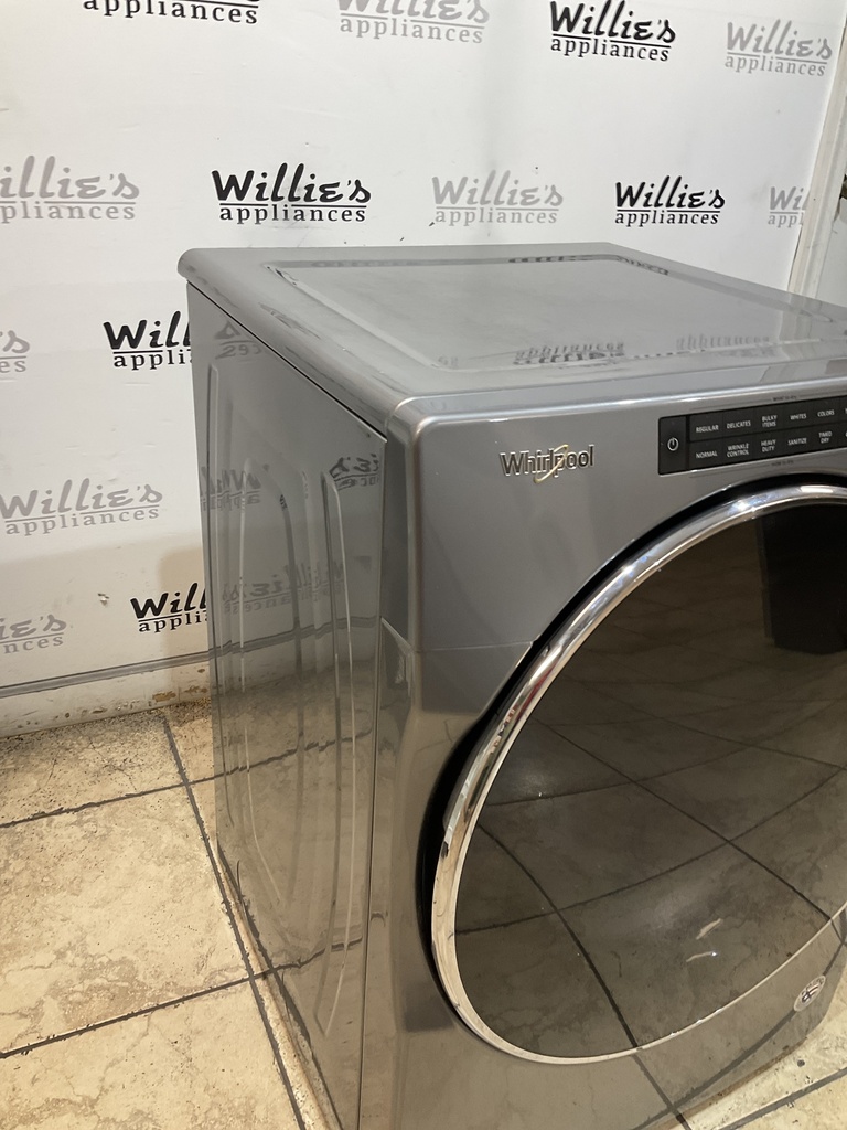 Whirlpool Used Electric Dryer 220volts (30 AMP) 27inches {no cord} (Grey) 