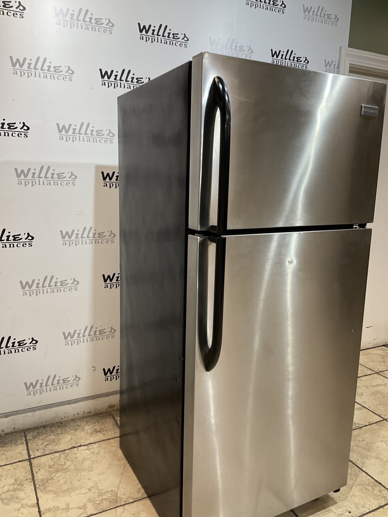 Frigidaire Used Refrigerator Top and Bottom 28x64 1/2” (Stainless Steel) 