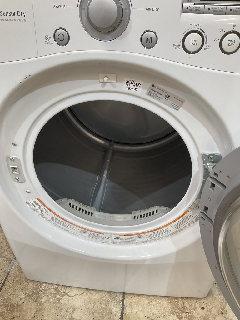 Lg Used Electric Dryer 220volts (30 AMP) 27inches {no cord} (White)