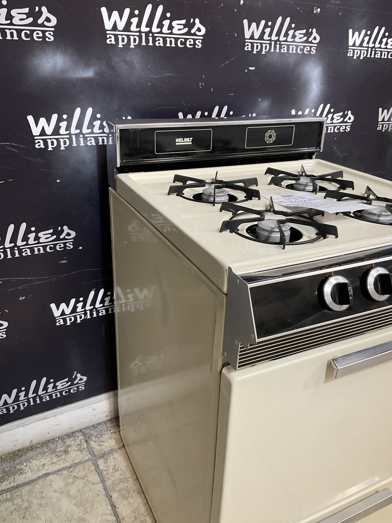 Welbit Used Natural Gas Stove 24inches (Bisque/Black) 