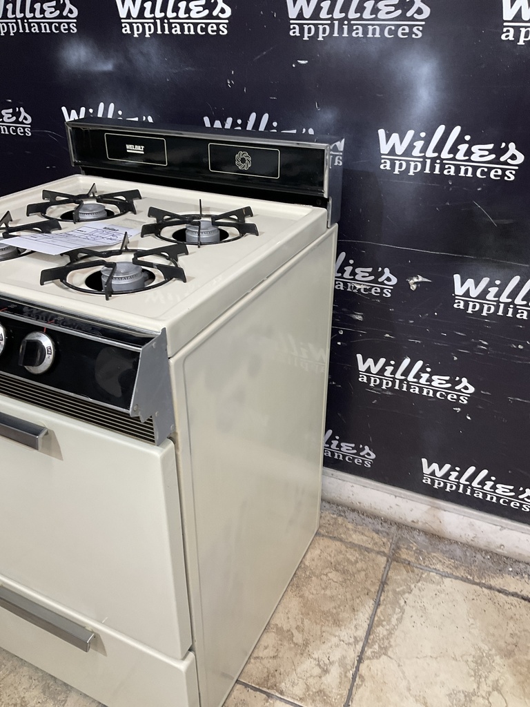 Welbit Used Natural Gas Stove 24inches (Bisque/Black) 