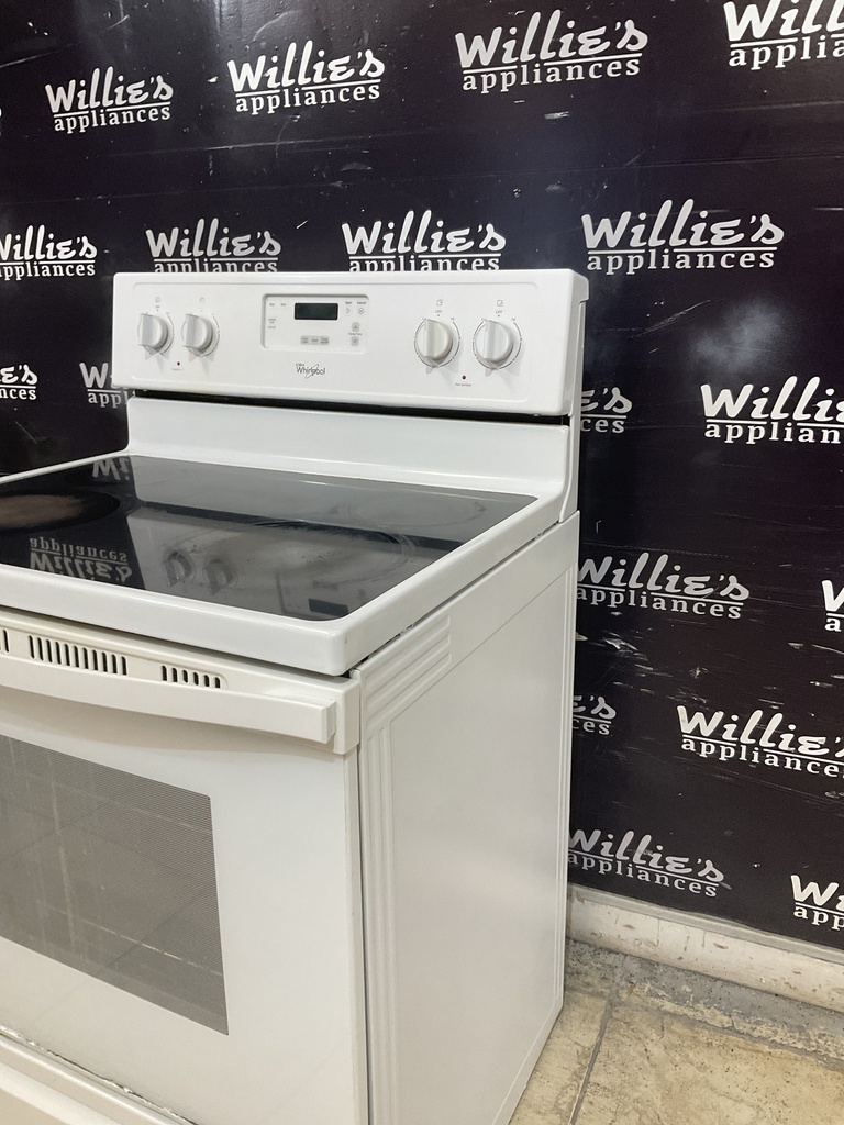 Whirlpool Used Electric Stove 220volts (40/50 AMP) 30inches” {no cord } (White) 