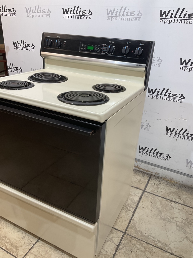 Hotpoint Used Electric Stove 30inches (Bisque/black) 