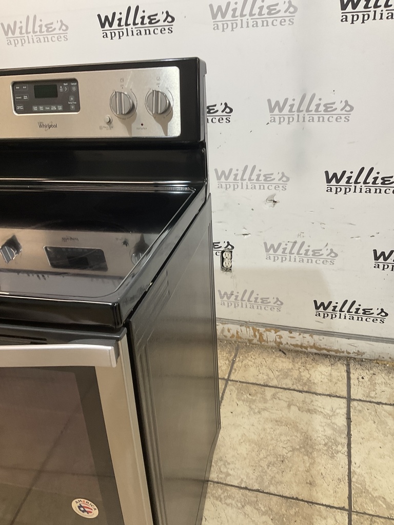 Whirlpool Used Electric Stove 220volts (40/50 AMP) 30inches {no cord} (Stainless Steel) 