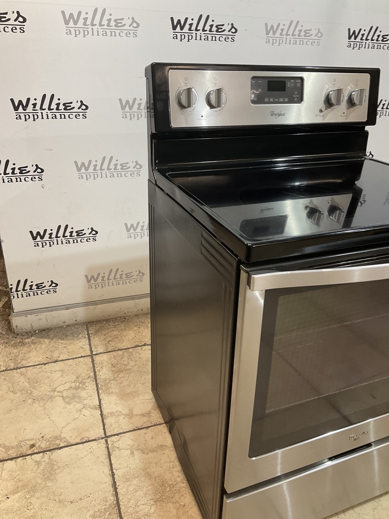 Whirlpool Used Electric Stove 220volts (40/50 AMP) 30inches {no cord} (Stainless Steel) 
