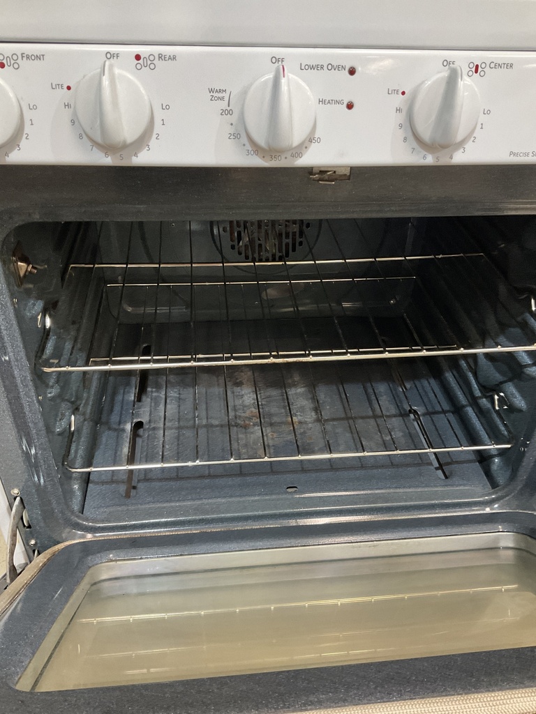 Ge Used Natural Gas Stove Double Oven 30inches (White) 