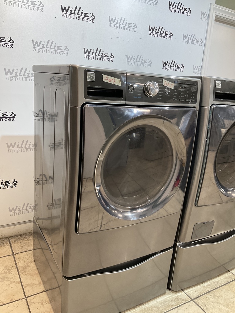Kenmore Natural Gas Set Washer/Dryer Front-load 27inches (Dark Grey)