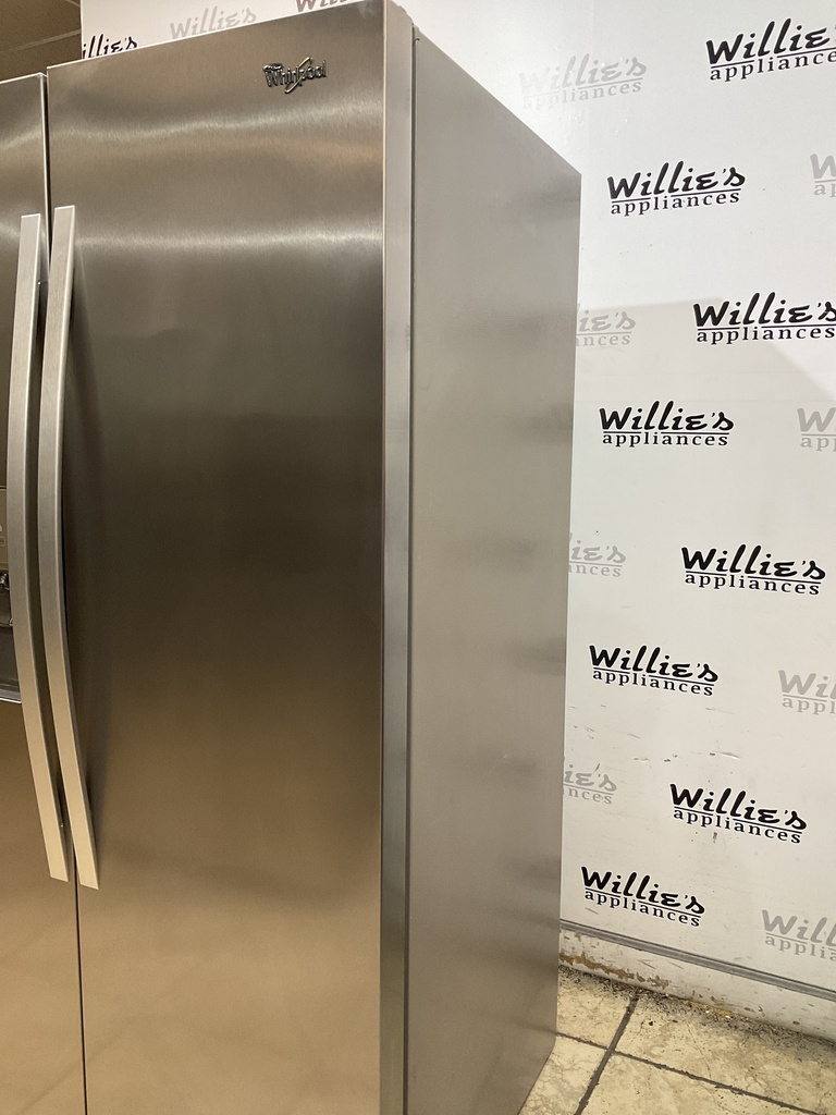 Whirlpool Used Refrigerator Side by Side 36x68 1/2” (Stainless Steel)