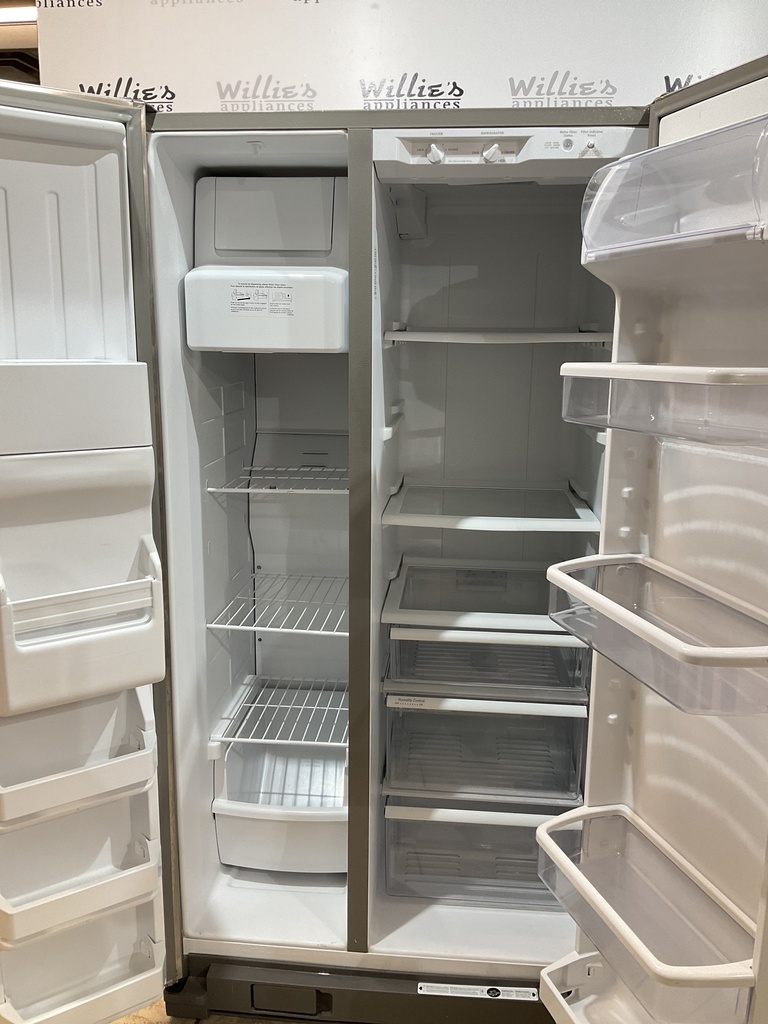 Whirlpool Used Refrigerator Side by Side 36x68 1/2” (Stainless Steel)