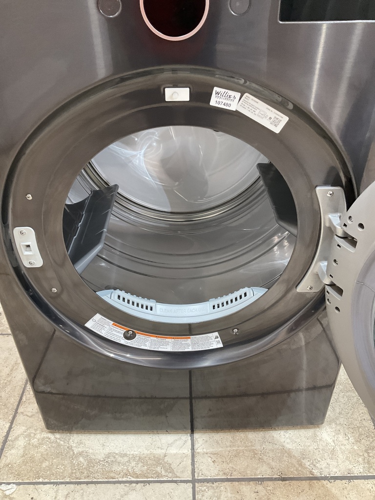 Lg New Open Box Electric Dryer 220volts (30 AMP) 27inches {no cord} (Black Grey) 