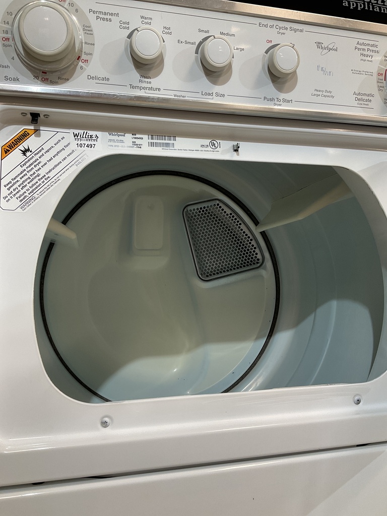 Whirlpool Electric Stackable Unit 220volts (30 AMP)  27x72 1/2” {4 prong} (White) 