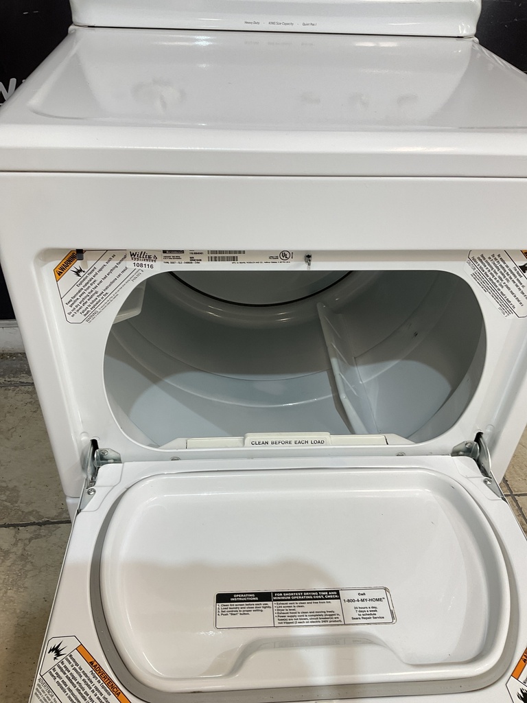 Kenmore Electric Dryer 220volts (30 AMP) 29inches {3prong} (White) 