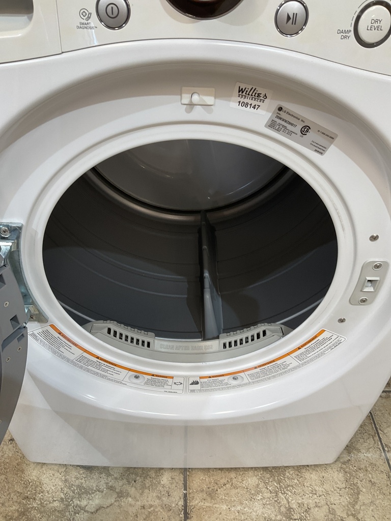Lg Electric Dryer 220volts (30 AMP) 27inches {no cord} (White)
