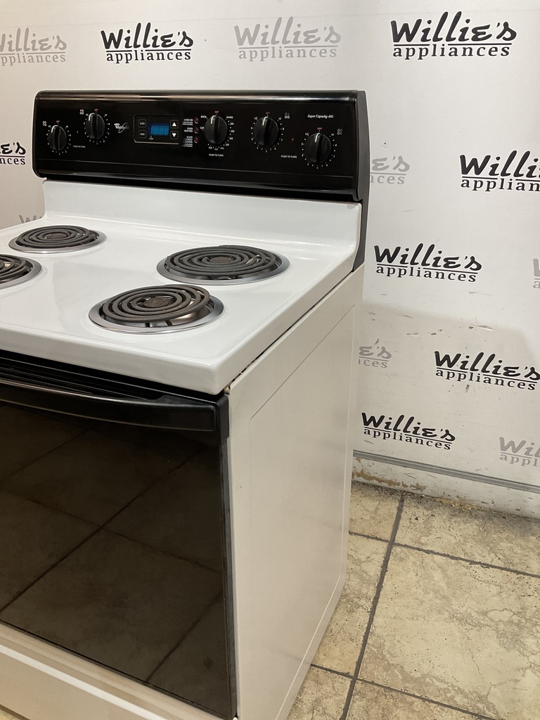 Whirlpool Electric Stove 220volts (40/50 AMP) 30inches {no cord} (White/Black) 