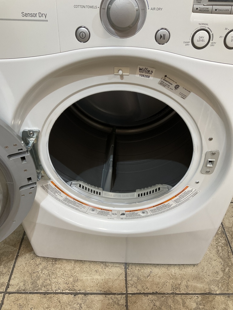 Lg Electric Dryer 220volts (30 AMP) 27inches {no cord} (White) 