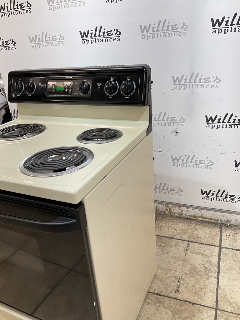 Ge Electric Stove 220volts (40/50 AMP) 30inches {no cord} (Bisque/Black) 