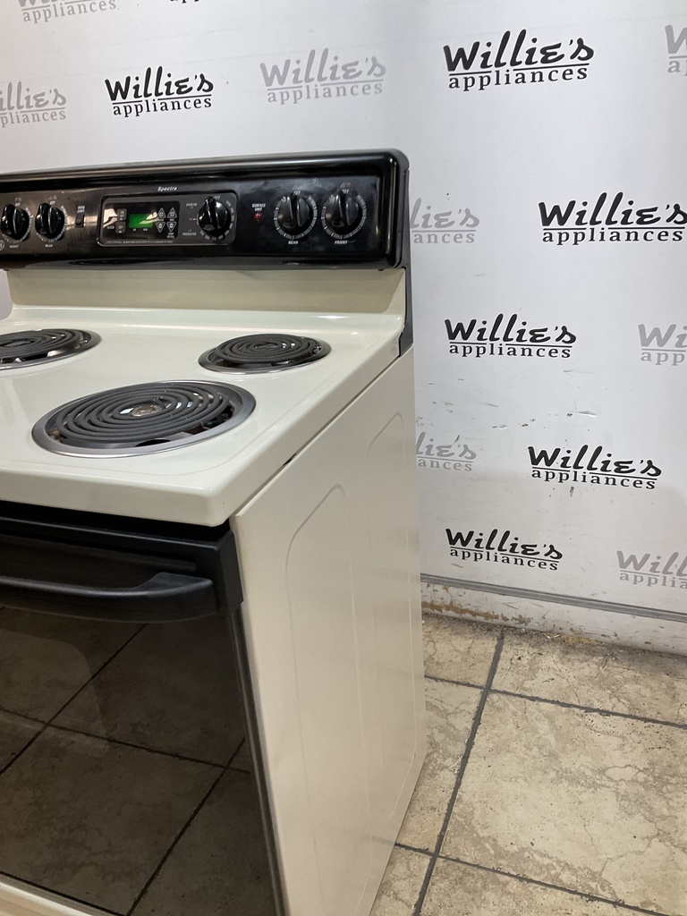 Ge Electric Stove 220volts (40/50 AMP) 30inches {no cord} (Bisque/Black) 