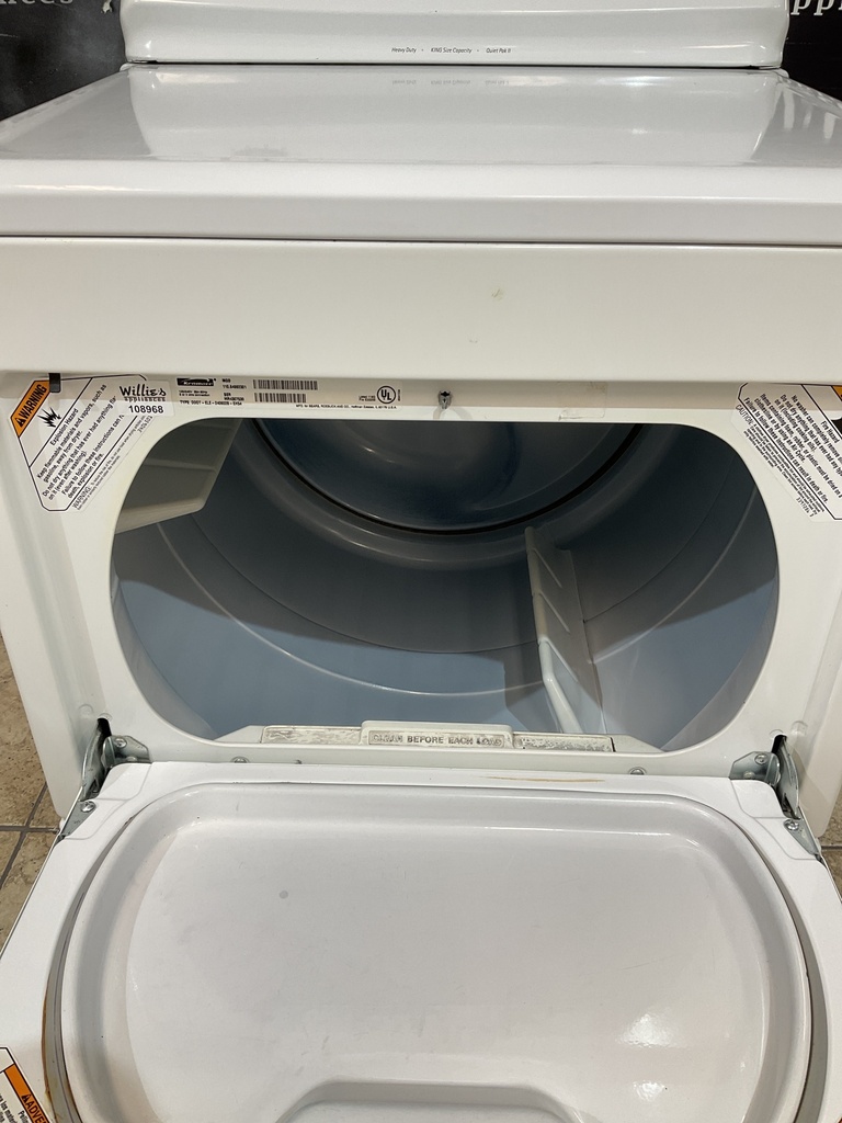 Kenmore Electric Dryer 220volts (30 AMP) 27inches {no cord} (White)