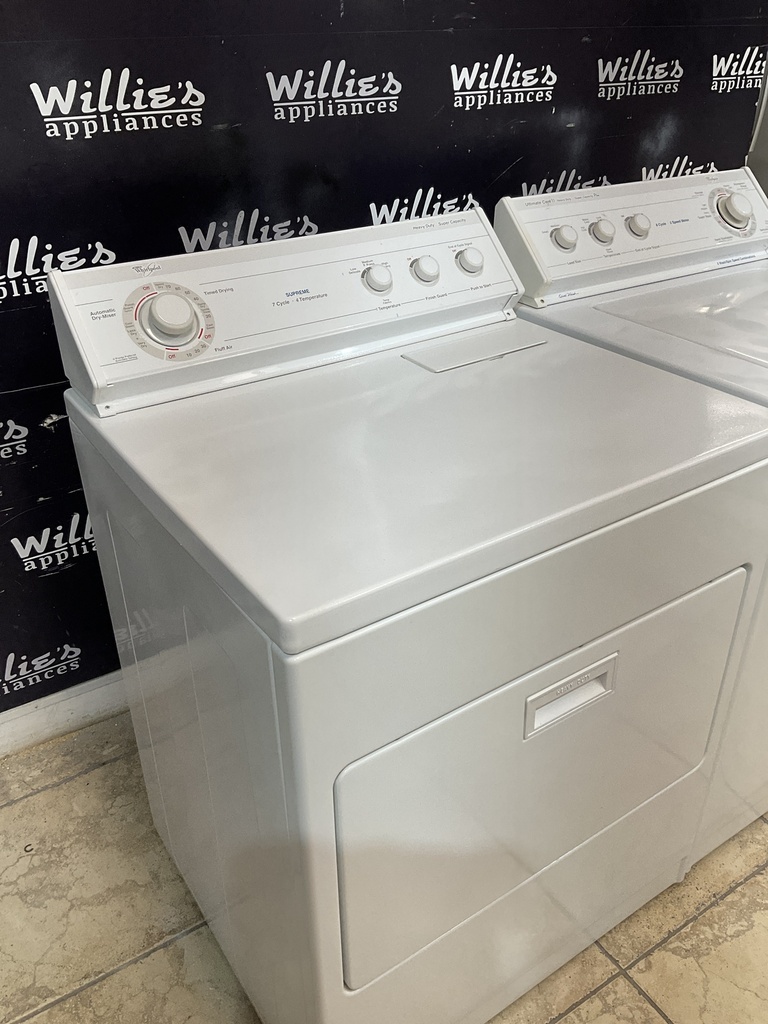 Whirlpool Used Electric Set Washer/Dryer 220 volts (30 AMP) 27/29inches”
