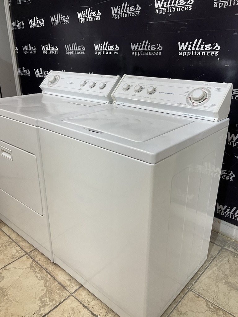 Whirlpool Used Electric Set Washer/Dryer 220 volts (30 AMP) 27/29inches”