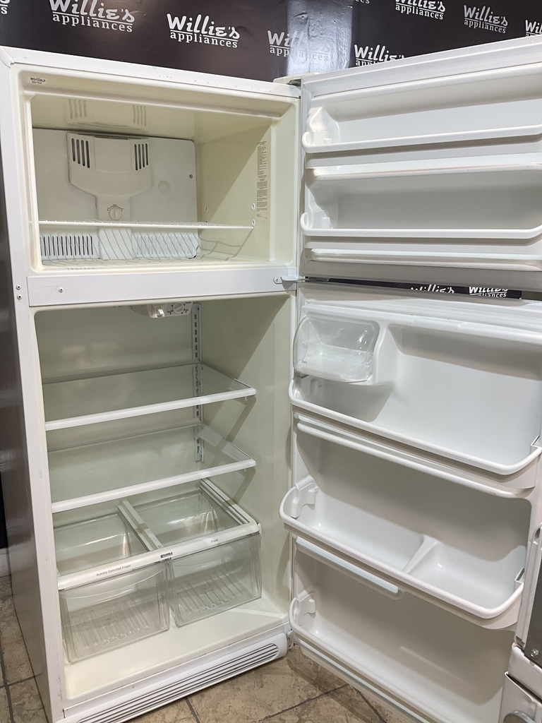 White Westinghouse Used Refrigerator Top and Bottom 30x66”