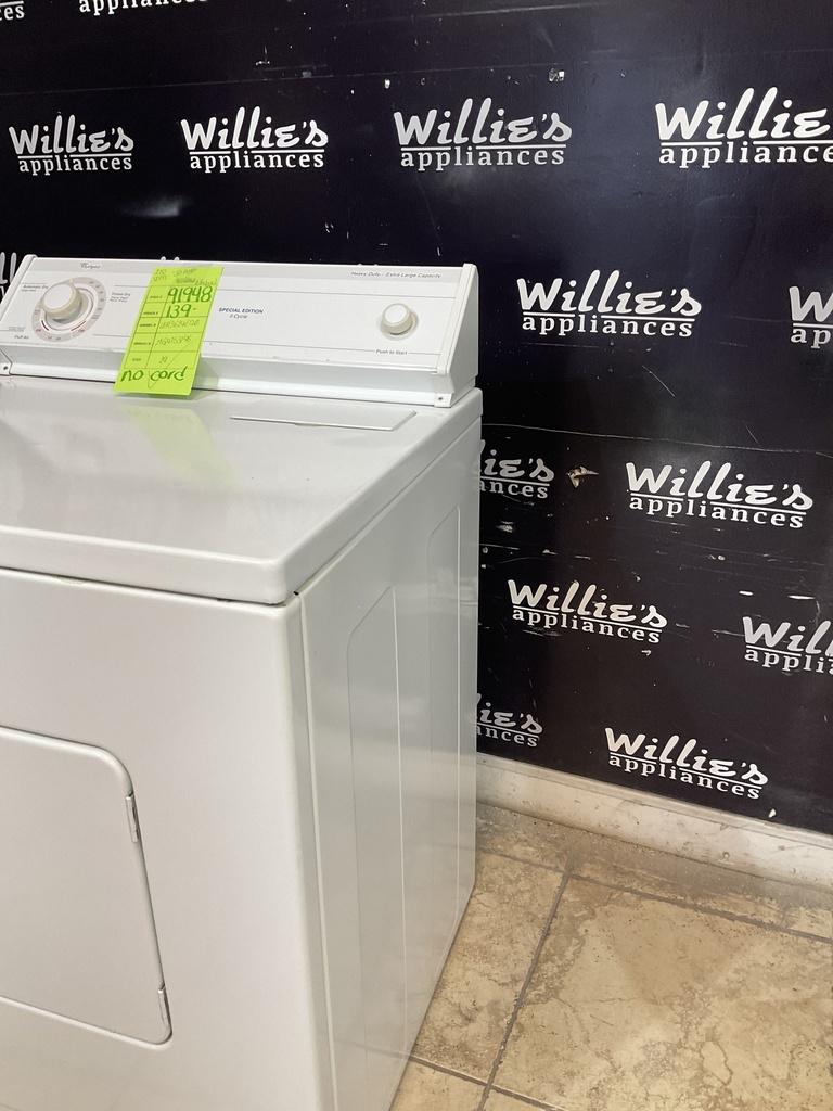 Whirlpool Used Electric Dryer 220volts (30 AMP) 29inches {no cord}